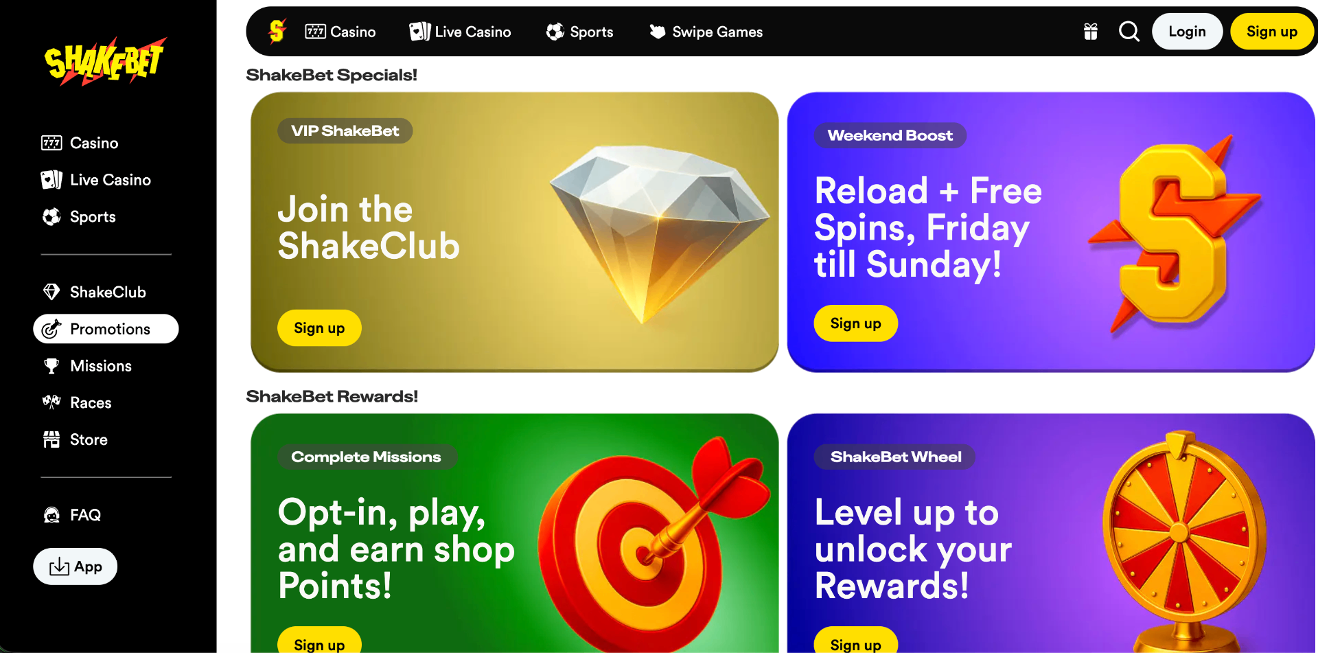 Shakebet ShakeClub VIP-programma en Weekend Boost